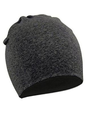 Шапка демисезонная трикотажная 55/64 графитовая