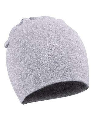 Шапка демисезонная трикотажная 55/64 серая