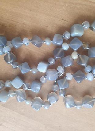 Бусы из дымчатого кварца натуральные