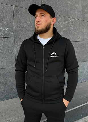 Мужская зимняя кофта на молнии manto classic черная только m