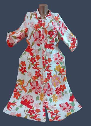 Довга сукня с паском 💯% віскоза