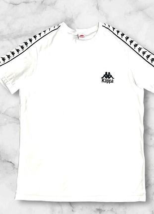 Чоловіча футболка kappa біла з лампасами
