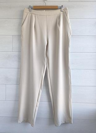 Классические длинные прямые брюки брюки с защелками бежевые высокая посадка shein eur 40 - 42 г.