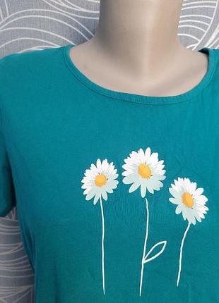 Бавовна 100% нова красива приталена модна футболка ромашки