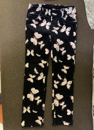 Вельветовые штаны, лосины, леггинсы 4-5 лет 110 размер h&m бабочки1 фото