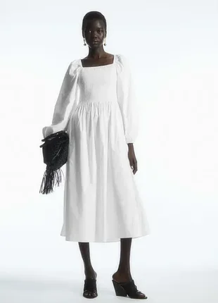 Сукня cos off-the-shoulder smocked midi dress / 42, 44