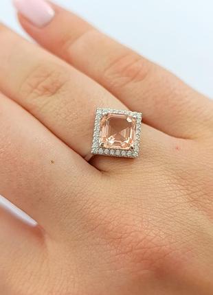 Серебряная кольца с морганитом кт462-мгц