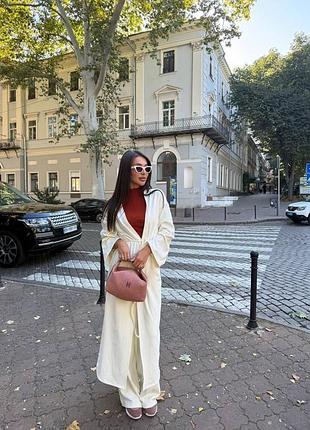 Комплект 2в1 кардиган+палаццо кашемір молочний, сірий