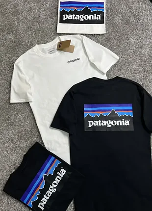 Футболка чоловіча patagonia біла бавовняна тільки m