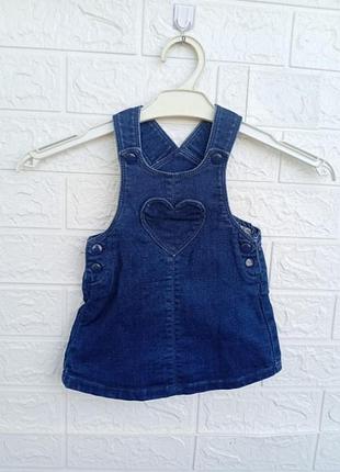 Джинсовый сарафан на 9 месяцев 74 см