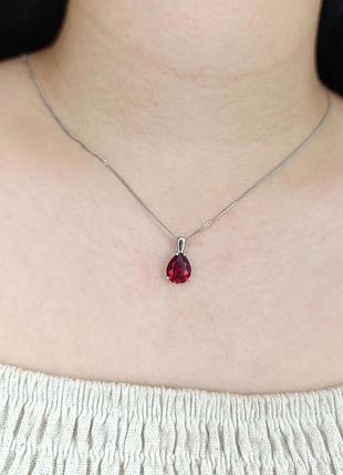 Срібне кольє з гранатом "nano" бпк349/1-грн