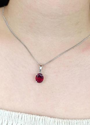 Срібне кольє з гранатом "nano" бпк102/с-грн