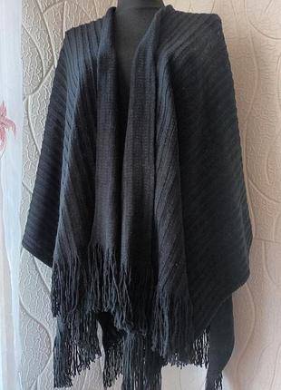 Накидка палантин вязанная черная m&s