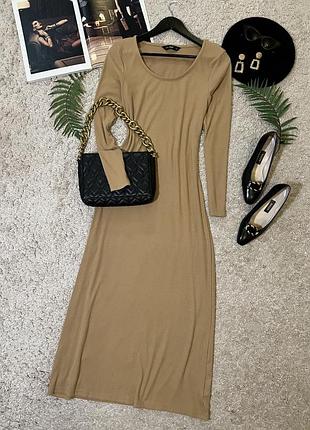 Осіння трикотажна міді сукня №602/40