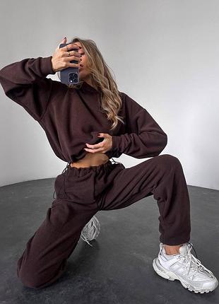 Костюм двусторонний флис (очень мягкий) (шоколад, графит, молоко)