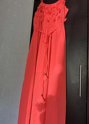 Яскрава неонова сукня 👗 максі шифонова