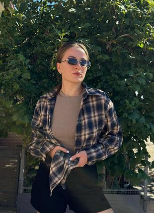 Жіноча сорочка в клітинку  s- m (oversize)