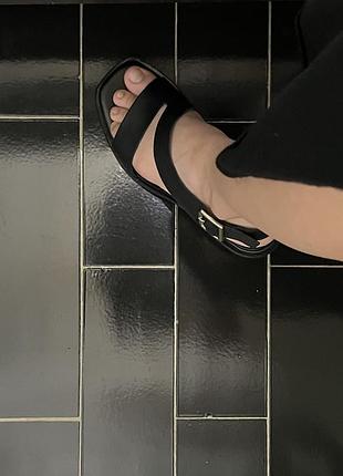 Шкіряні босоніжки сандалі next чорні на блочному підборі 35.5 розмір