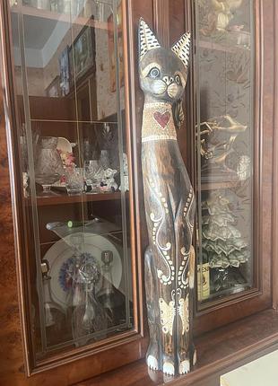 Статуэтка кот деревянная