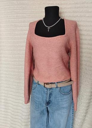 Коротка рожева (пудрова) кофта від h&m