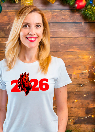 Футболка с оригинальным новогодним принтом "кень. 2026" push it