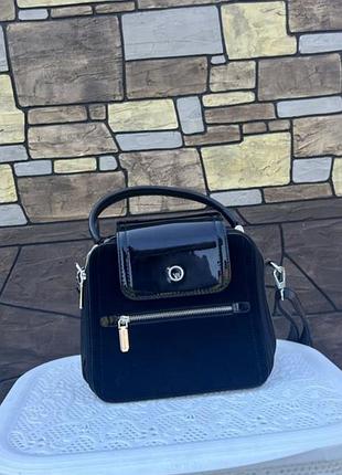 Сумка классическая, кожа+замш