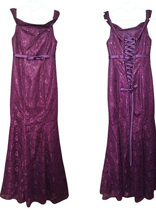 Вечернее платье пайетки марсал рыбка