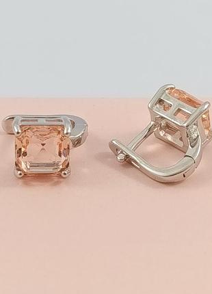 Серебряные серьги с морганитом ст104/с-мг