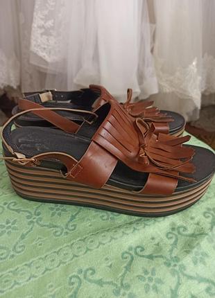 Боссоножки -сабо с бахромой. 39р. кожзам.