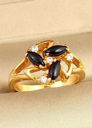 Кільце no name зірка з чорним оніксом 17 р