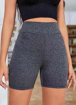 Велосипедки женские черные с люрексом серебро