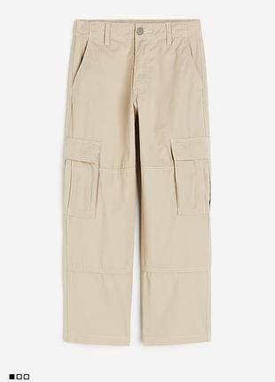 Нові бавовняні штани карго h&m 140