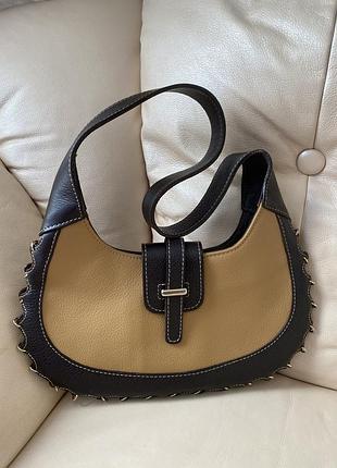 Сумка з натуральної шкіри в стилі хобо loewe luna bolso