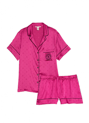Victorias secret пижама рубашка и шорты shorts pajama set plaid pink