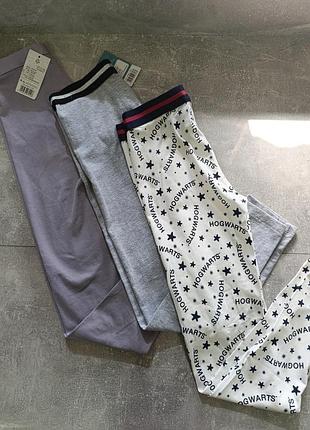 Лосины на девочку 134/140 см базовые и с надписью гарри поттер