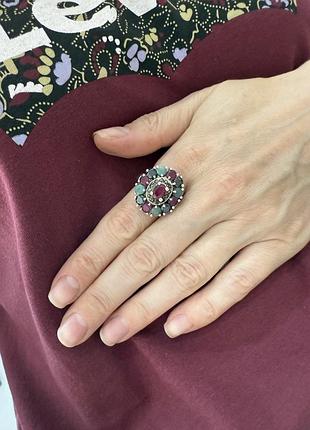 Срібний перстень (рубін, сапфір, смарагд) 925 проба