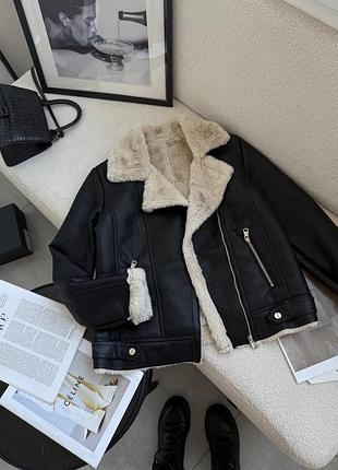 Жіноча повсякденна осіння весняна тепла куртка дублядка тканина штучна дублянка