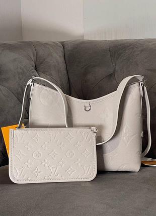 Сумка люкс белая кожаная сумка шоппер шопер луи витон