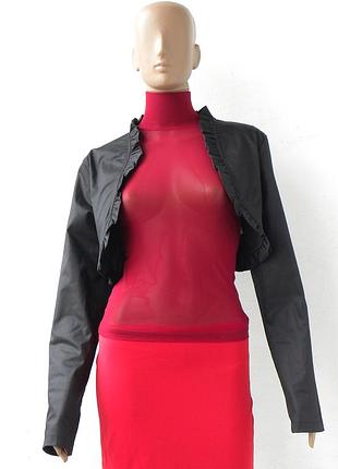 Оригінально пошите чорне болеро з довгим рукавом 44 розмір (38 євророзмір)