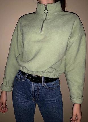 Укороченный худи/флиска/зипка