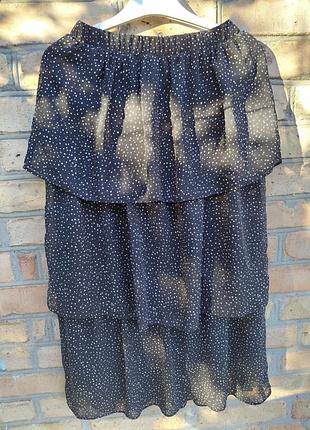 Ярусная шифоновая юбка