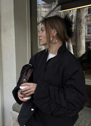 Дутая куртка кимоно на запах с драпировкой