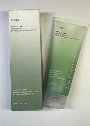 Пінка для вмивання обличчя anua - heartleaf quercetinol pore deep cleansing foam