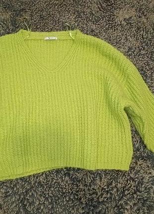 Актуальный вязаный свитер светер женский кофта яркая зима весна осень размер м л хл ххл ххл