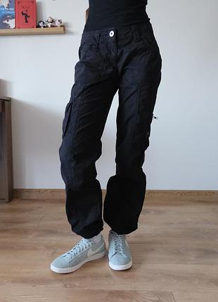 Винтажные брюки трансформеры карго с карманами y2k