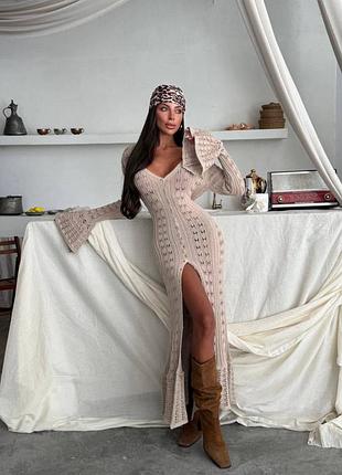 Ажурна трикотажна сукня