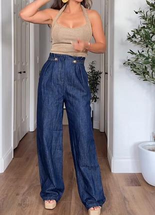 Брюки широкі джинсові zara