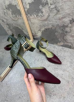 Оригінальні шкіряні туфлі ексклюзивний крокодил