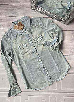 Джинсова сорочка з довгим рукавом