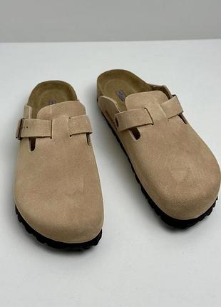 Шльопанці  birkenstock boston пісочні біркенсток, клоги біркеншток